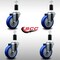 Service Caster 4'' SS Blue Poly Wheel Swivel 1-3/8'' Expanding Stem Caster Set, 4PK SCC-SSEX20S414-PPUB-BLUE-138-4 - alternate 3